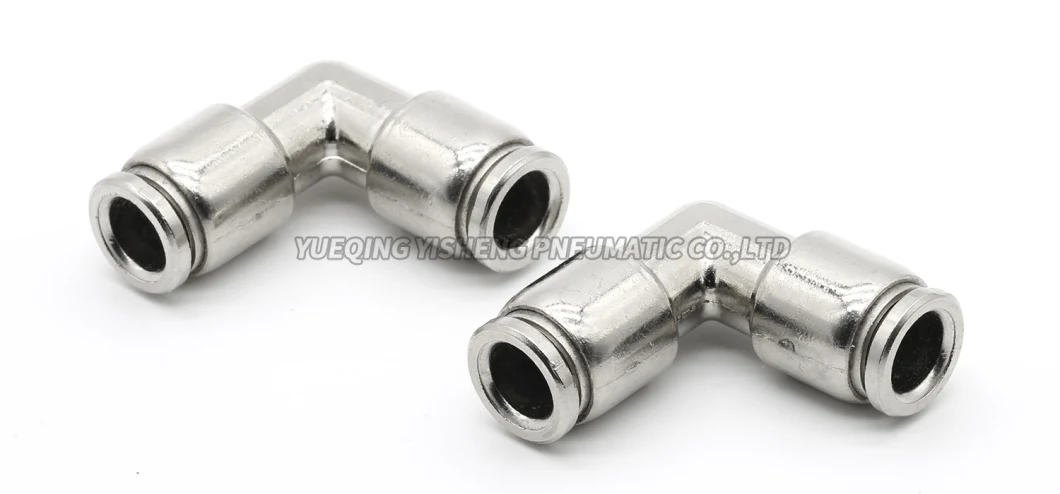 PV Series PV-4/6/8//10/12 2-Way Straight Connector L Type Zinc Alloy Pipe Quick Connector Tube Pneumatic Fitting