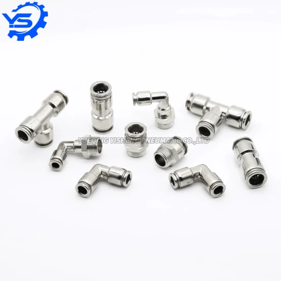 PV Series PV-4/6/8//10/12 2-Way Straight Connector L Type Zinc Alloy Pipe Quick Connector Tube Pneumatic Fitting